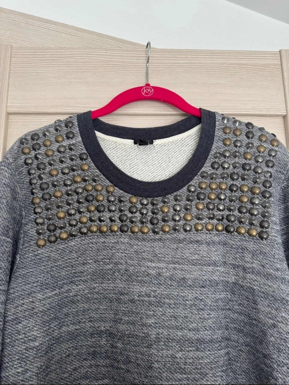 J.crew cotton Studded Grey Crewneck Sweater - Women